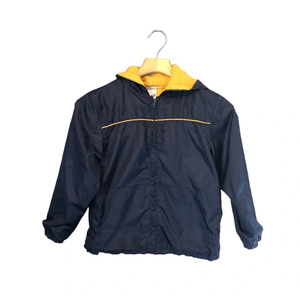 Gymboree Boys Navy Hooded Windbreaker Jacket Size Medium (7/8)